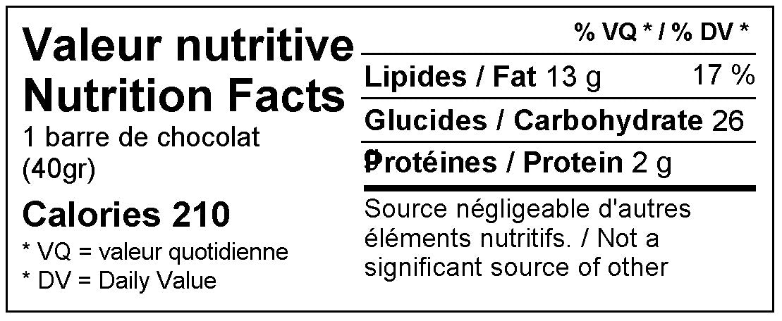 Barre gourmande - érable et poivre des dunes - chocolat noir - 40gr