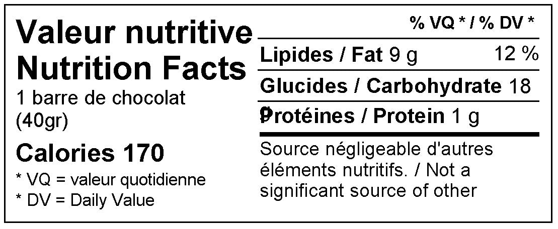 Barre gourmande - ganache framboise et chocolat noir (vegan)