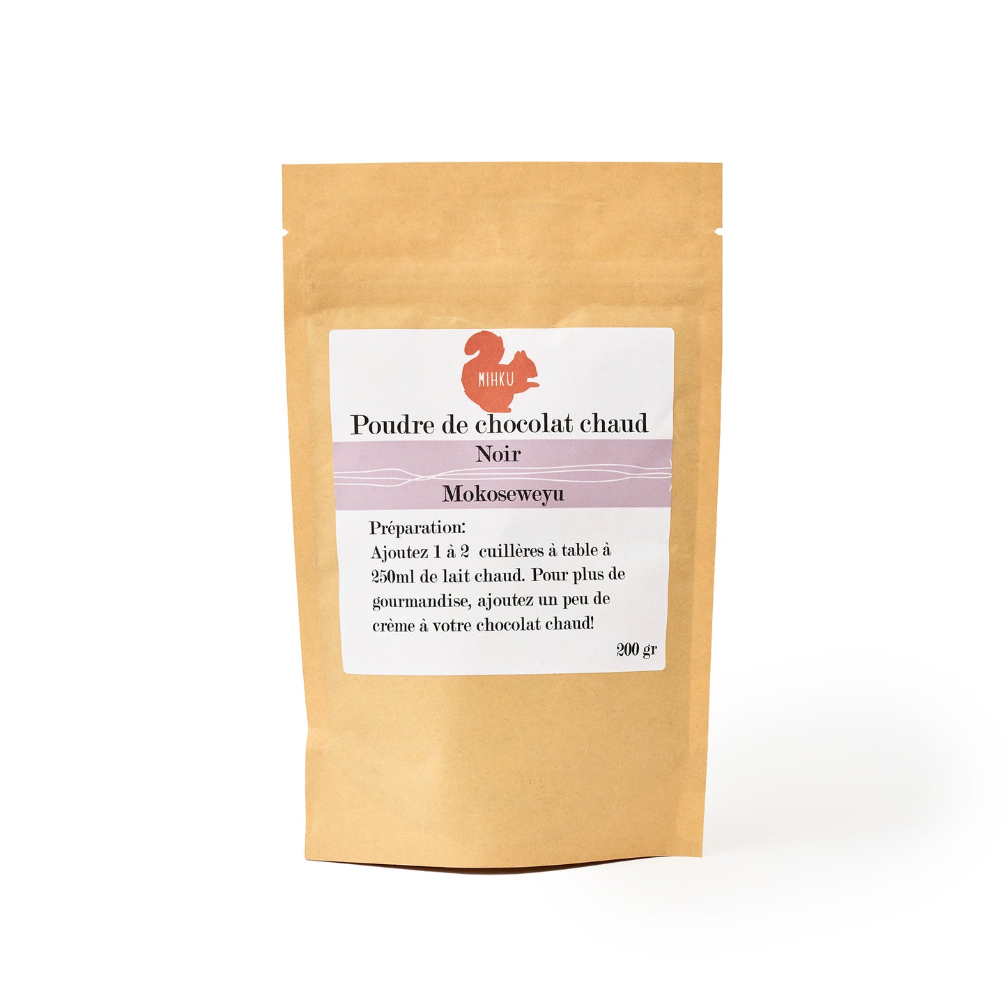 Poudre de chocolat chaud classique noir