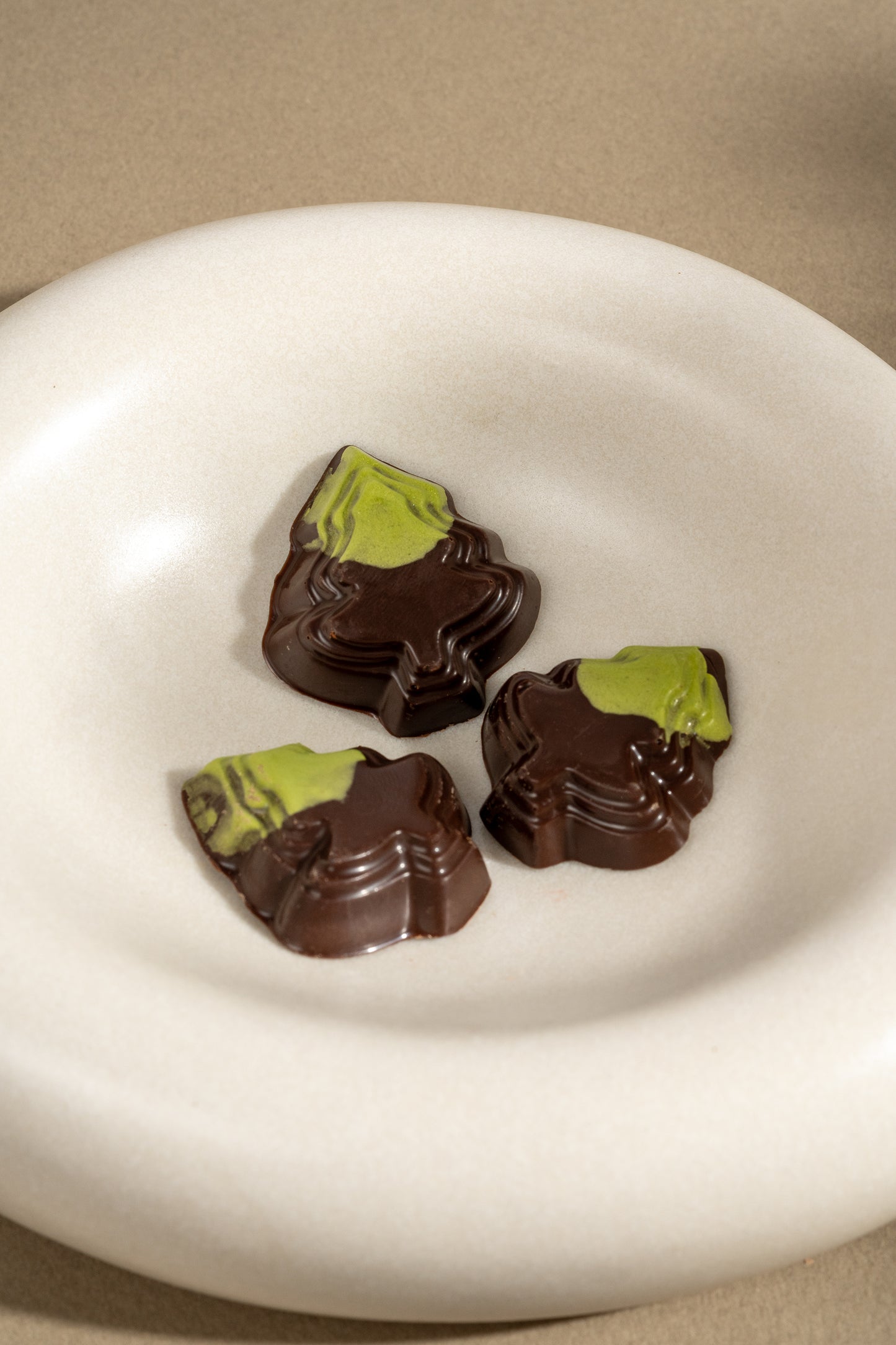 Petits sapins à la menthe (chocolat noir)