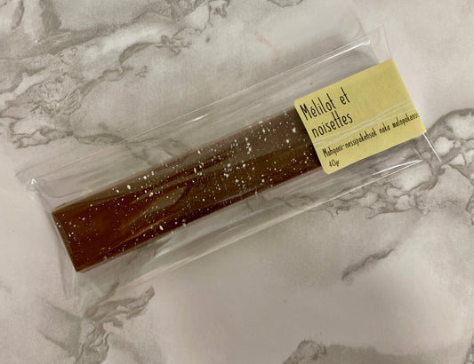 Barre gourmande - caramel mélilot et praliné