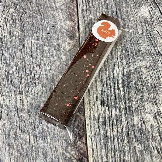Barre gourmande - ganache framboise et chocolat noir (vegan)