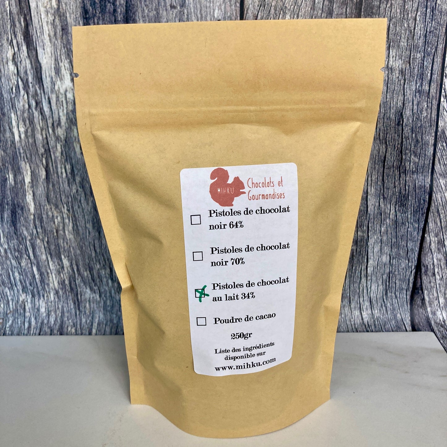 Pistoles de chocolat au lait
