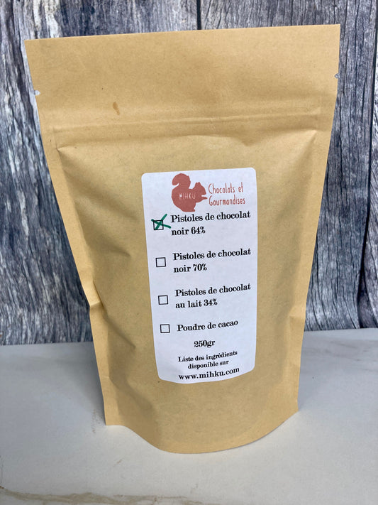 Pistoles de chocolat noir 64%