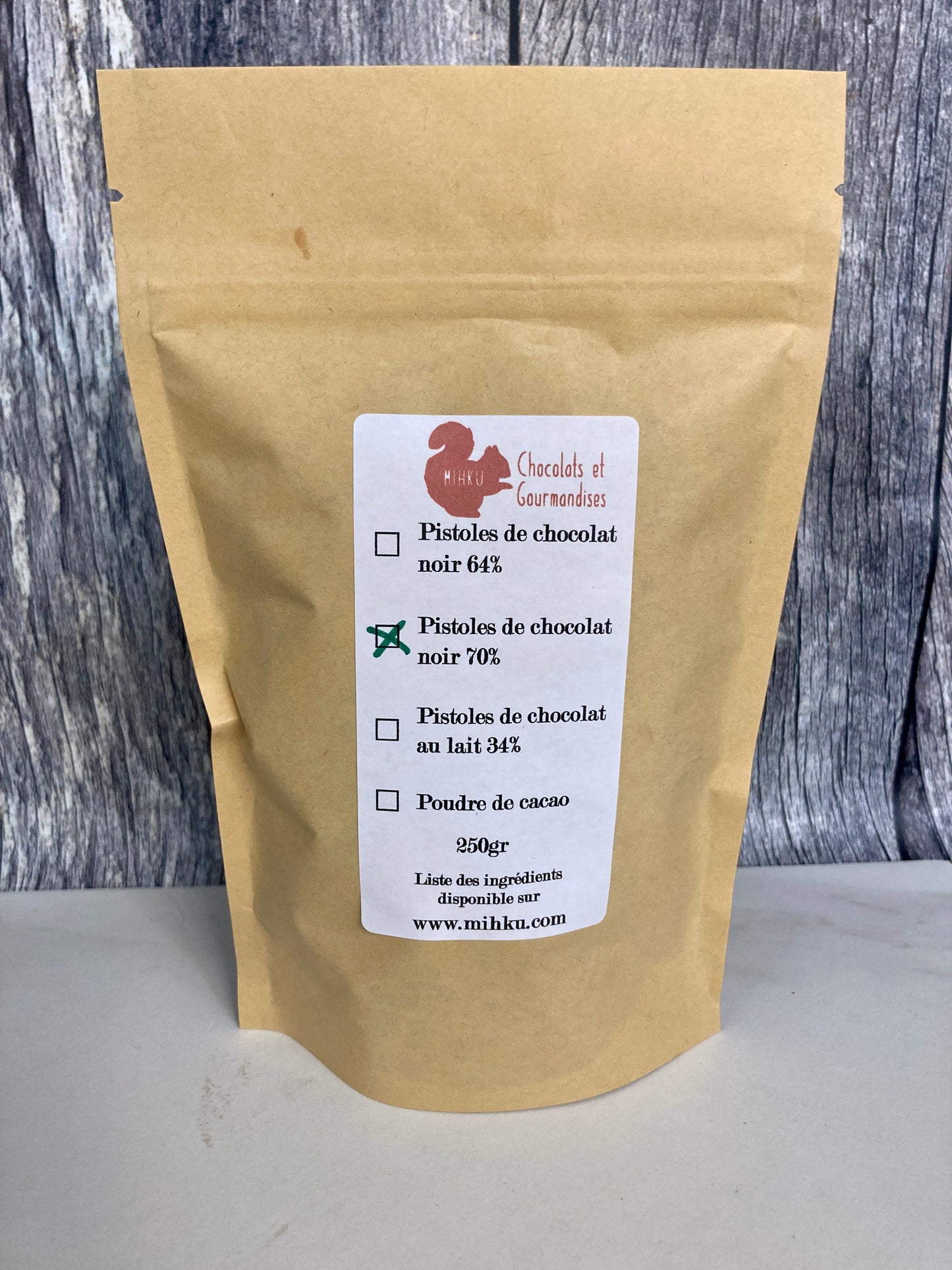 Pistoles de chocolat noir 70%
