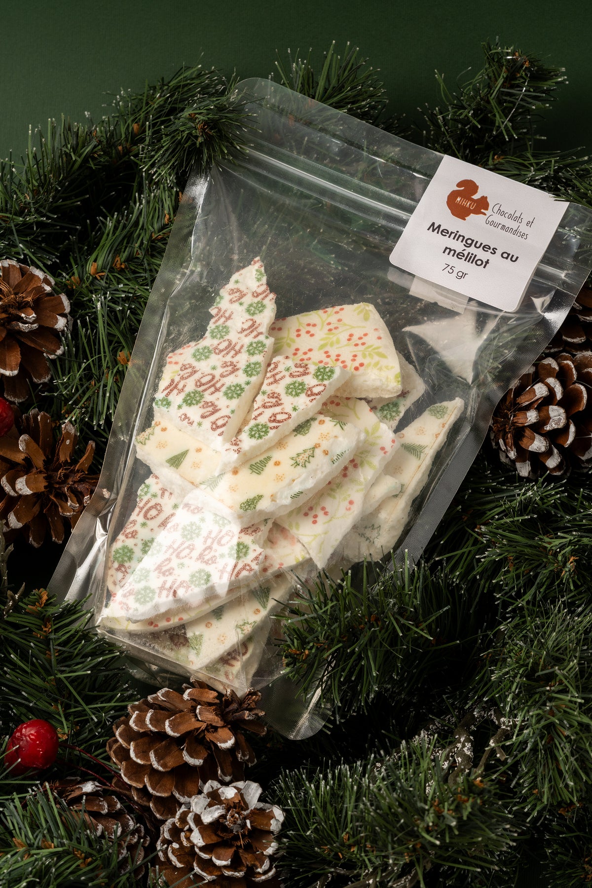 Éclats de meringues au mélilot - motif de Noël