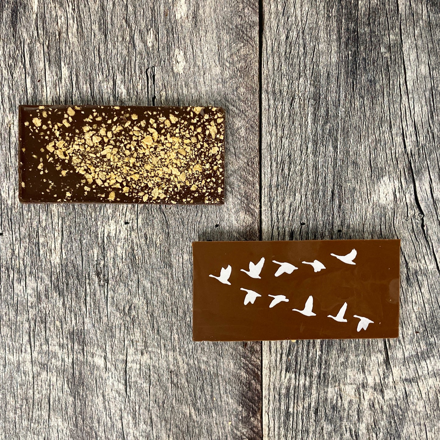 Tablette motif oies sauvages chocolat lait ou noir - sucre d'érable